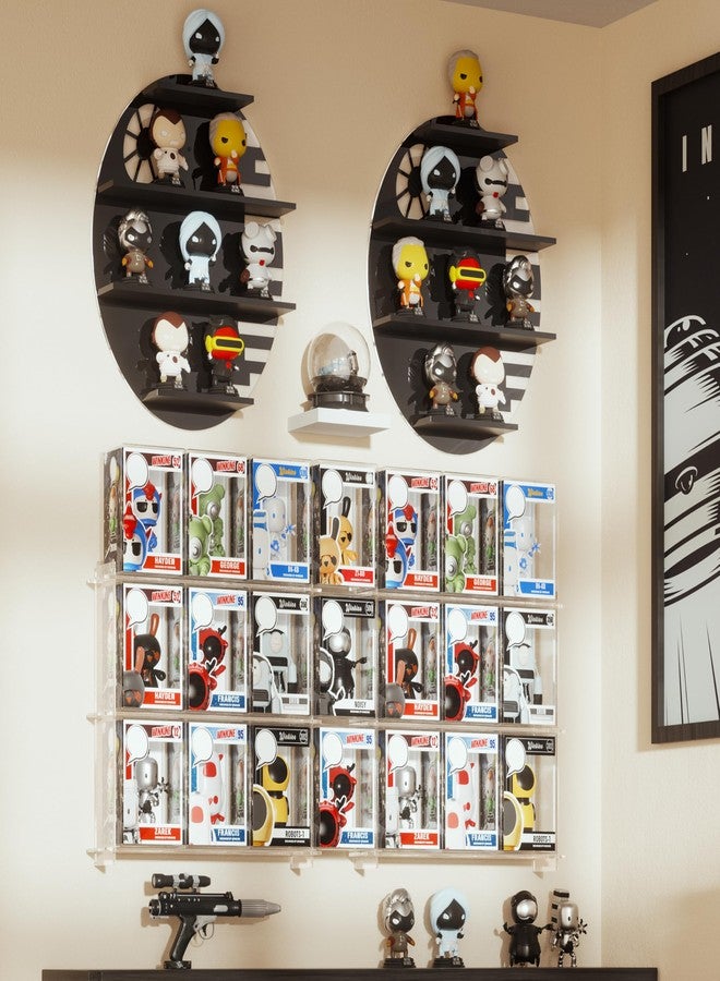 WINKINE Wall Display Shelves Compatible with Funko Pop Out of Box, Acrylic Floating Shelves for Wall, Figures Display Stand for Galaxy-Themed Collectibles Decor, Figures Organizer and Storage, Black - Image 4